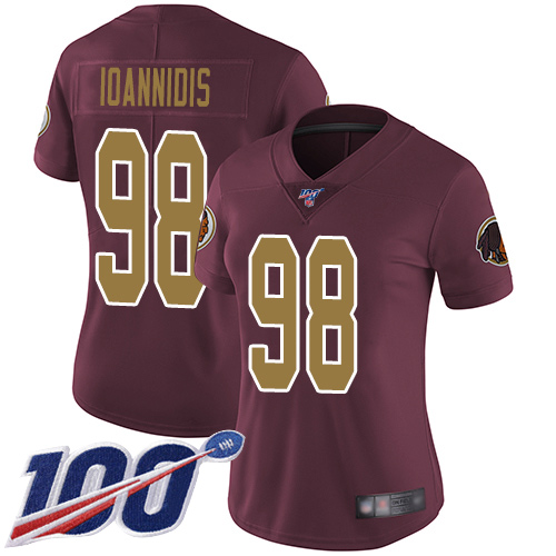 Washington Redskins Limited Burgundy Red Women Matt Ioannidis Alternate Jersey NFL Football 98->women nfl jersey->Women Jersey